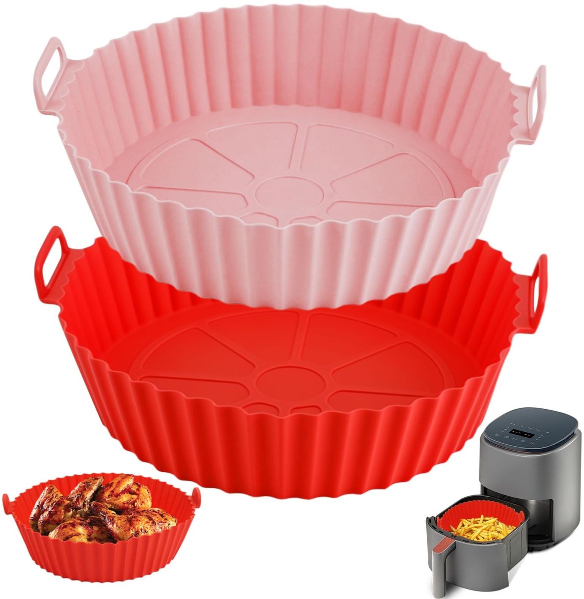 Solidchoice - Silicone Mallen voor Airfryer, Herbruikbaar en Temperatuurbestendig