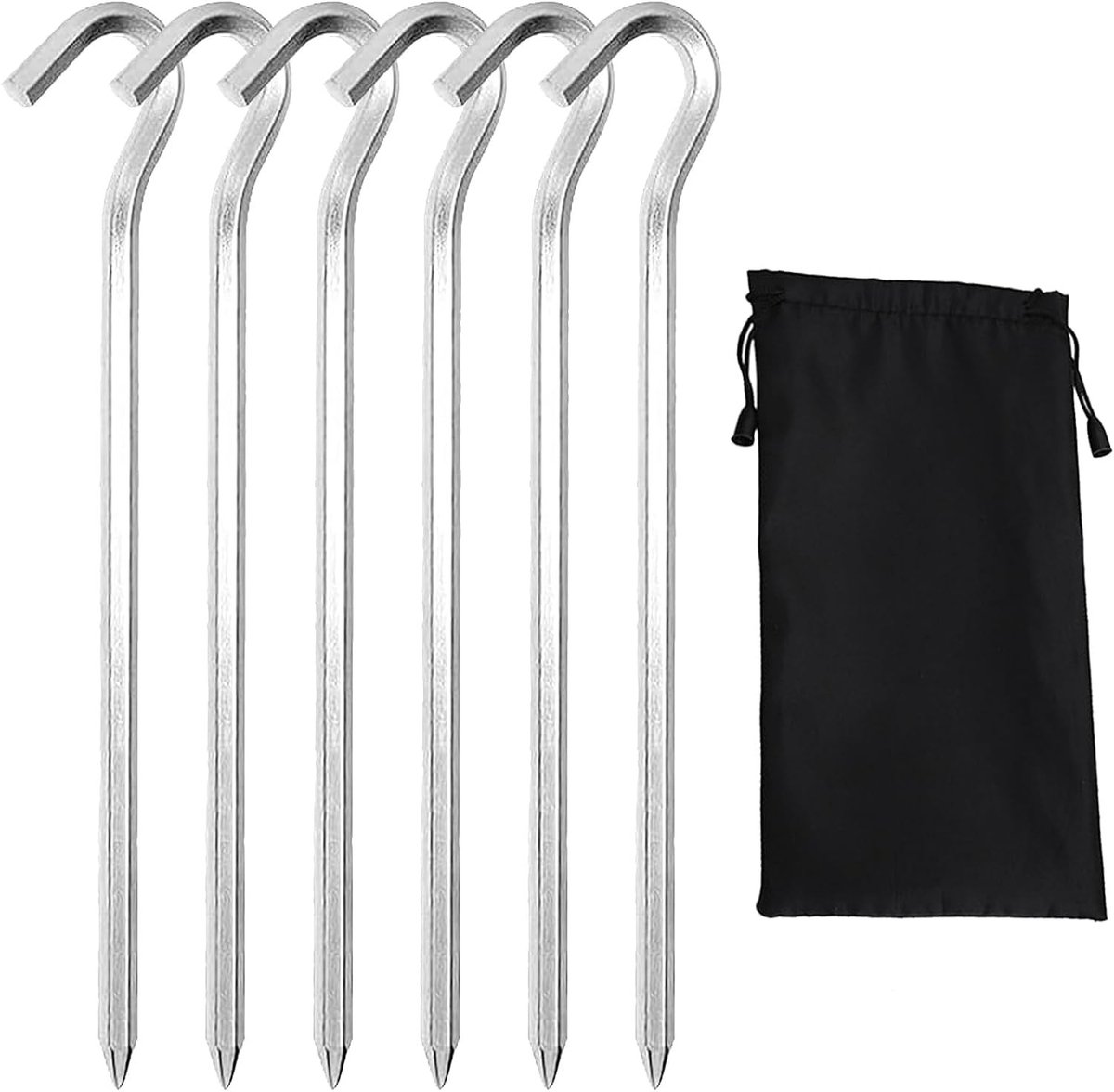 Tentharingen Set - Zilver - 18 cm - Metalen Tentnagels van Aluminium - Voor Kamperen en Outdoor Activiteiten