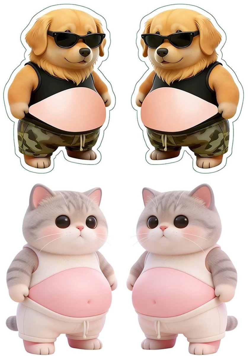 Solidchoice - Set van 4 Grappige Deurstoppers met Kattenkop Design