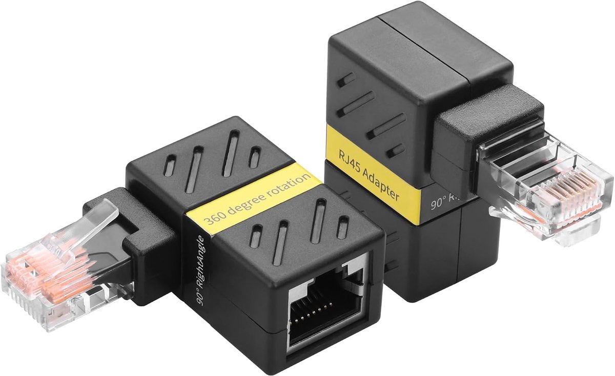 Ethernet-adapter 360 graden - Gigabit 90 graden hoek - draaibare RJ45 - ideaal voor netwerkaansluitingen - ShopVlot