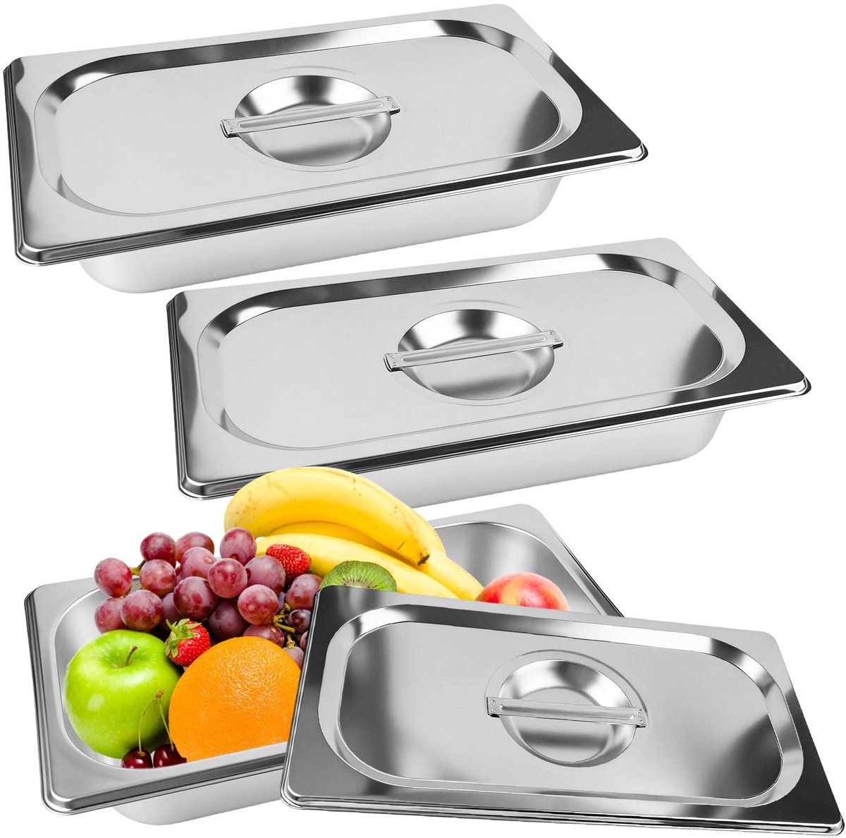 Solidchoice - 3-delige Bredingsschalen Set van RVS