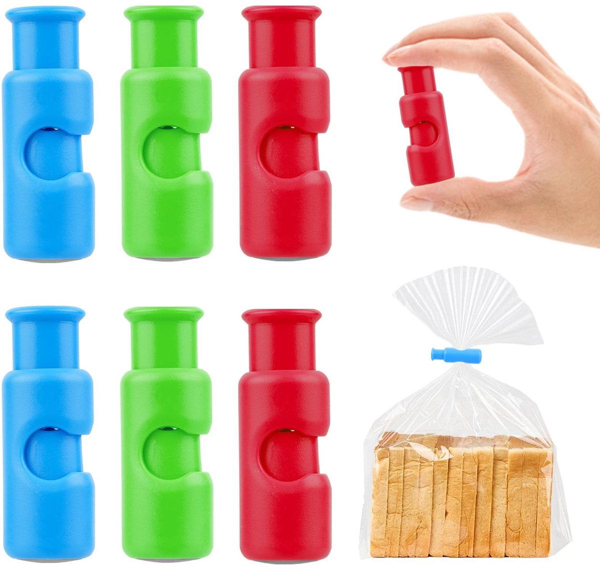 Solidchoice - Set van 6 Sluitclips voor Vrieszakken en Zaksluitingen