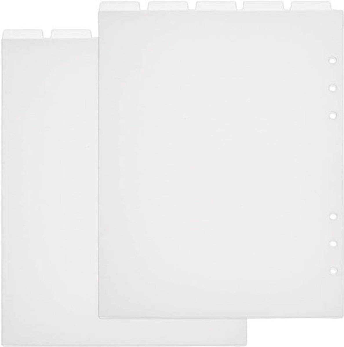 10 Kunststof Index Scheiding Vellen A5 6 Gaten - Voor Planner Notebook - 21.8 x 14.8cm