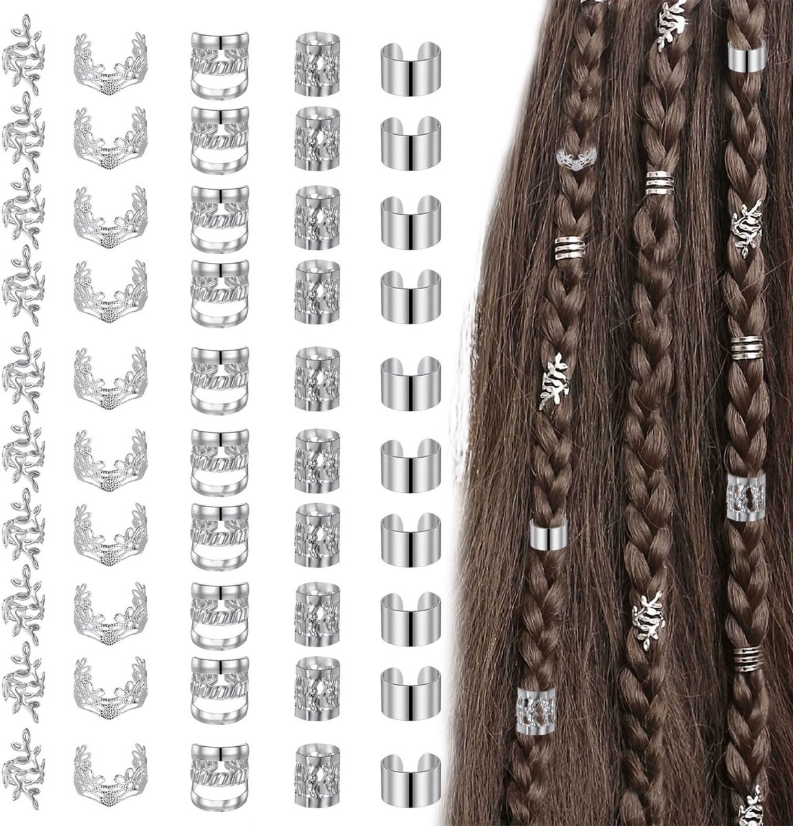 Solidchoice - Set van 70 Haaraccessoires voor Dreadlocks