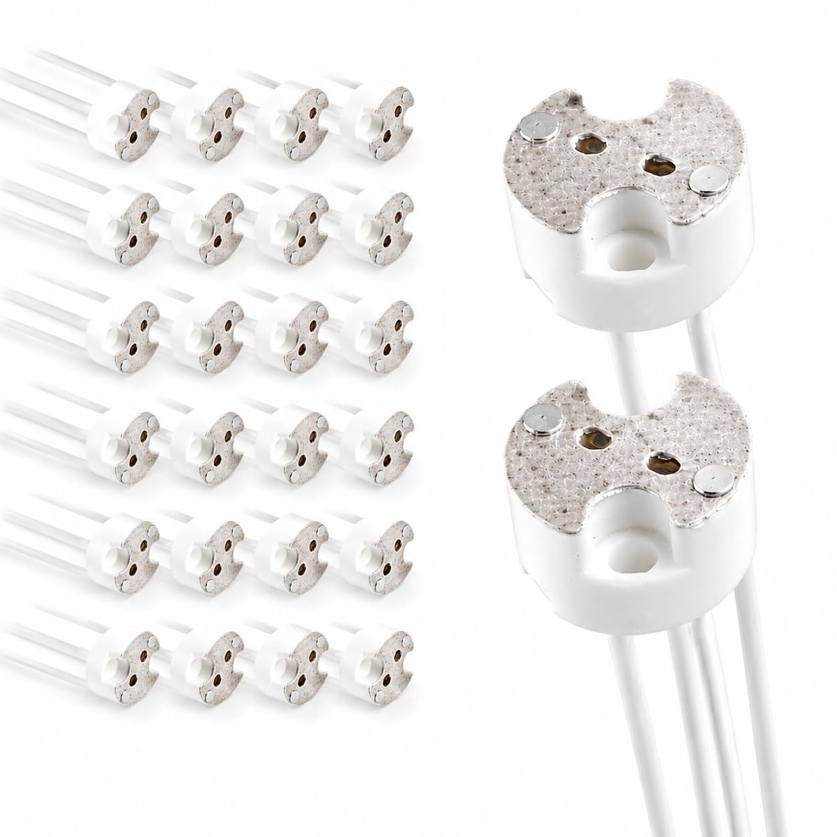 GU5.3 fitting met 15cm siliconen kabel - keramische fitting - eenvoudig te installeren - duurzaam voor LED verlichting - ShopVlot