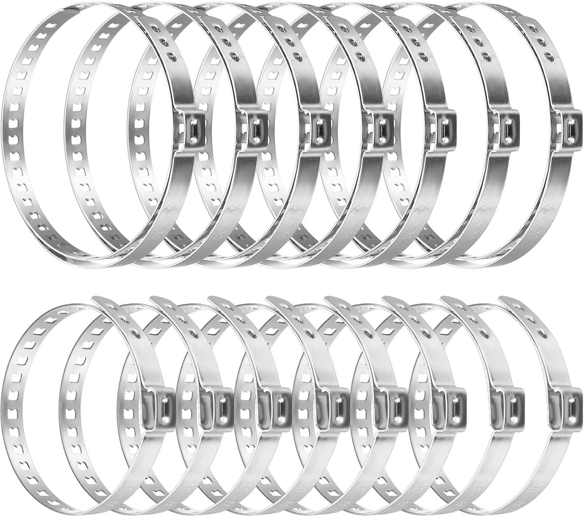 Shaft Cuff Clamps Set van 16 - Roestvrijstalen Slangklemmen - Verstelbaar - Ideaal voor Aandrijfasbevestiging - ShopVlot