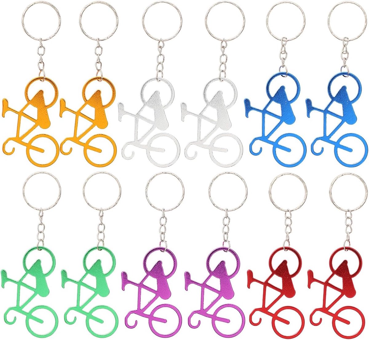 Flesopeners 12 Stuks - Draagbaar - Fiets Sleutelhangers - Ideaal voor Feesten - ShopVlot