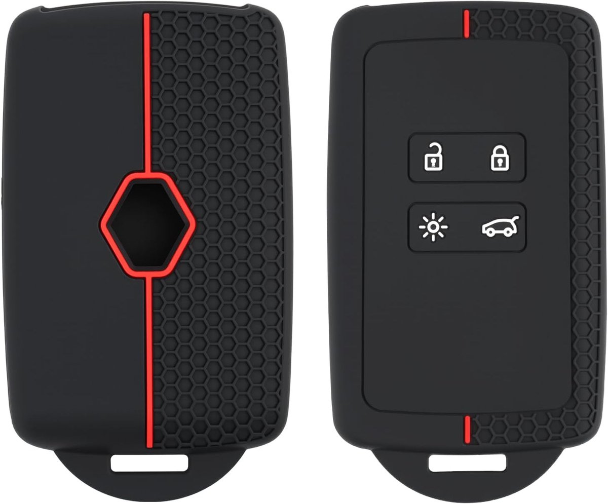 Autosleutelhoes 2 Stuks - TPU Siliconen 4 Knoppen - Zwart/Rood - Bescherming tegen krassen - ShopVlot
