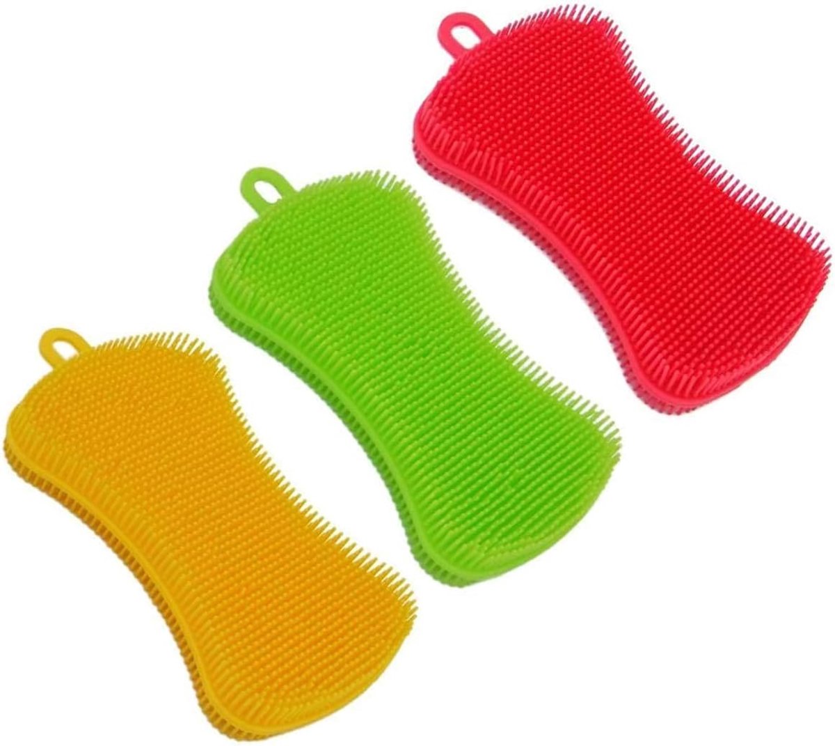 Silicone spons set van 3 - multifunctionele reinigingsborstel - antibacterieel en hittebestendig - ShopVlot