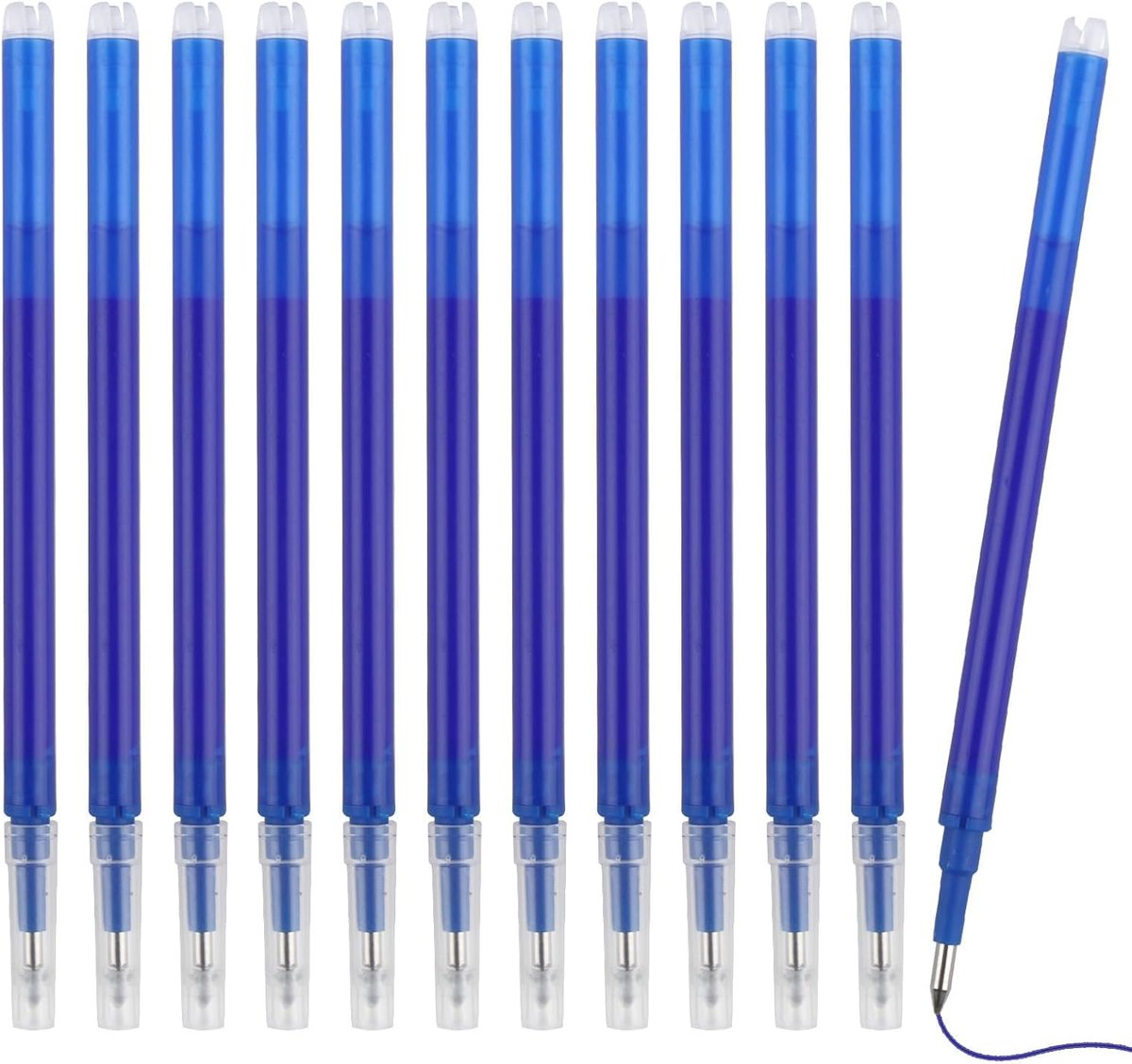 Erasable vullingen 0.7 mm - set van 12 - thermosensitieve inkt - tot 400 m schrijfduur - ShopVlot