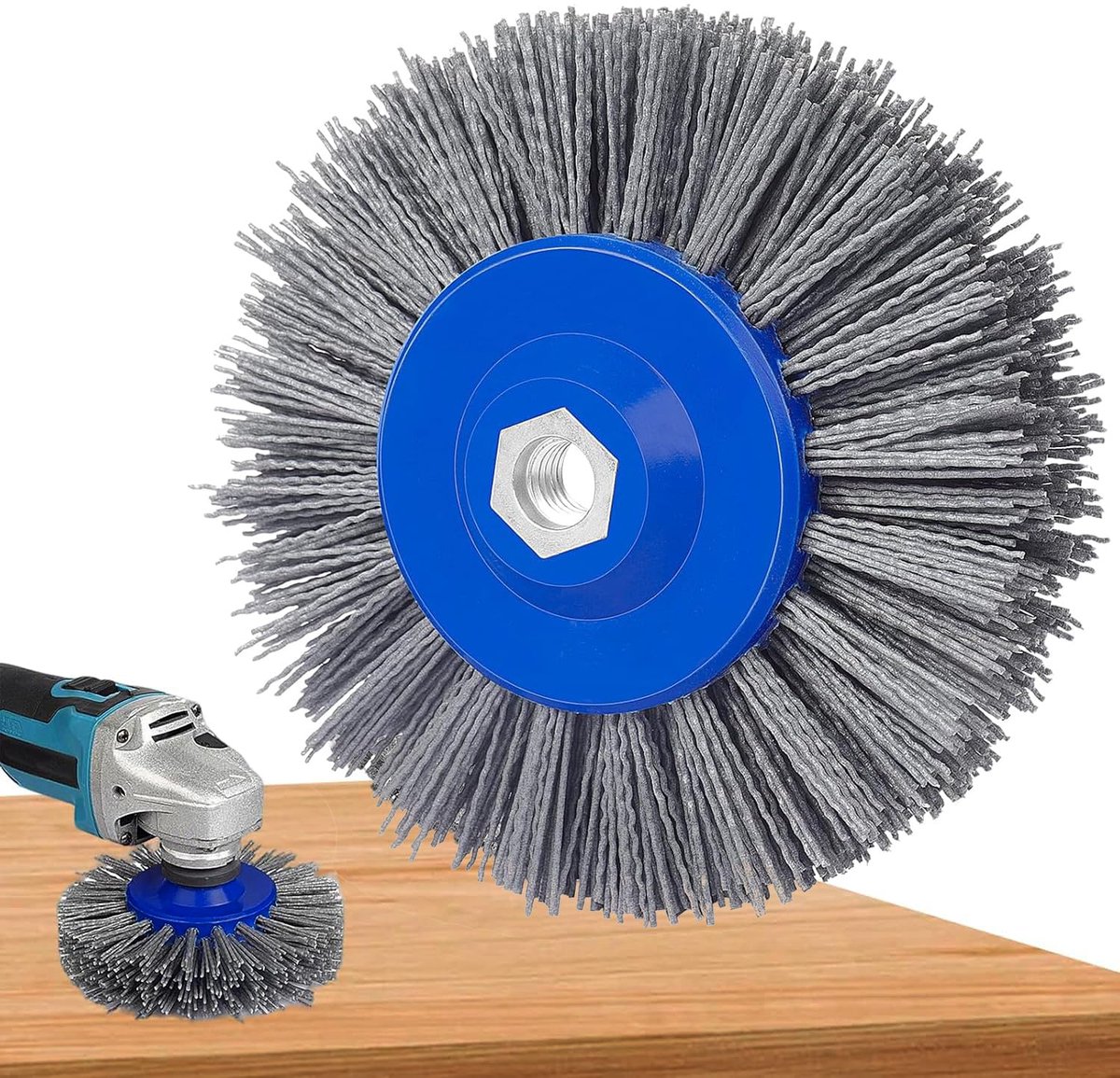 Slijpborstel 150 mm - nylonborstel - korrel 120 - efficiënt ontroesten en polijsten - ShopVlot