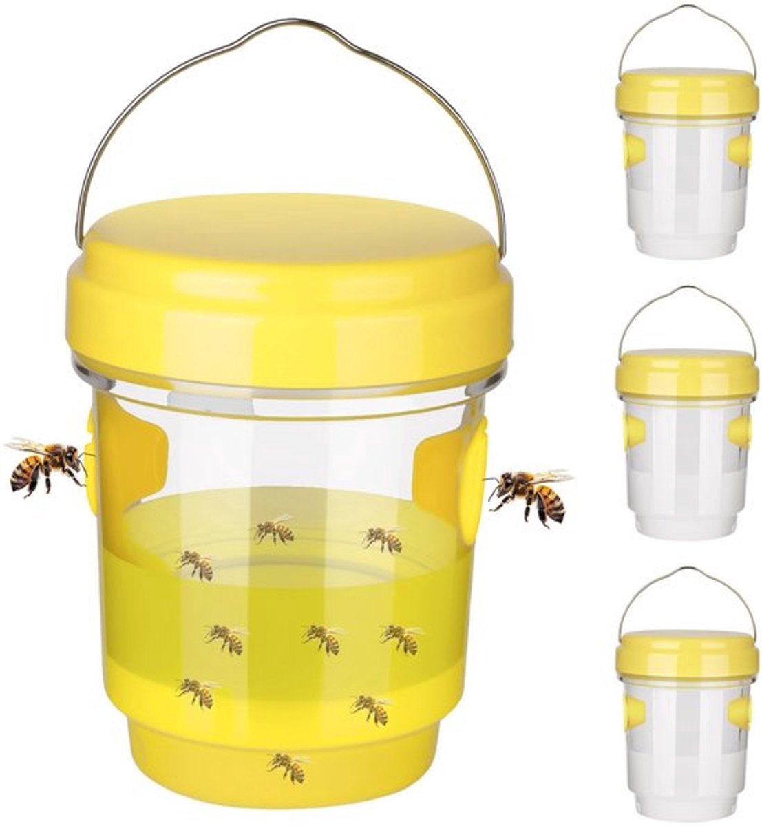 Herbruikbare wespenval met lokstof - effectieve wespenval voor buiten - professionele insectenval - 360 graden effect - diameter 9 x 13 cm