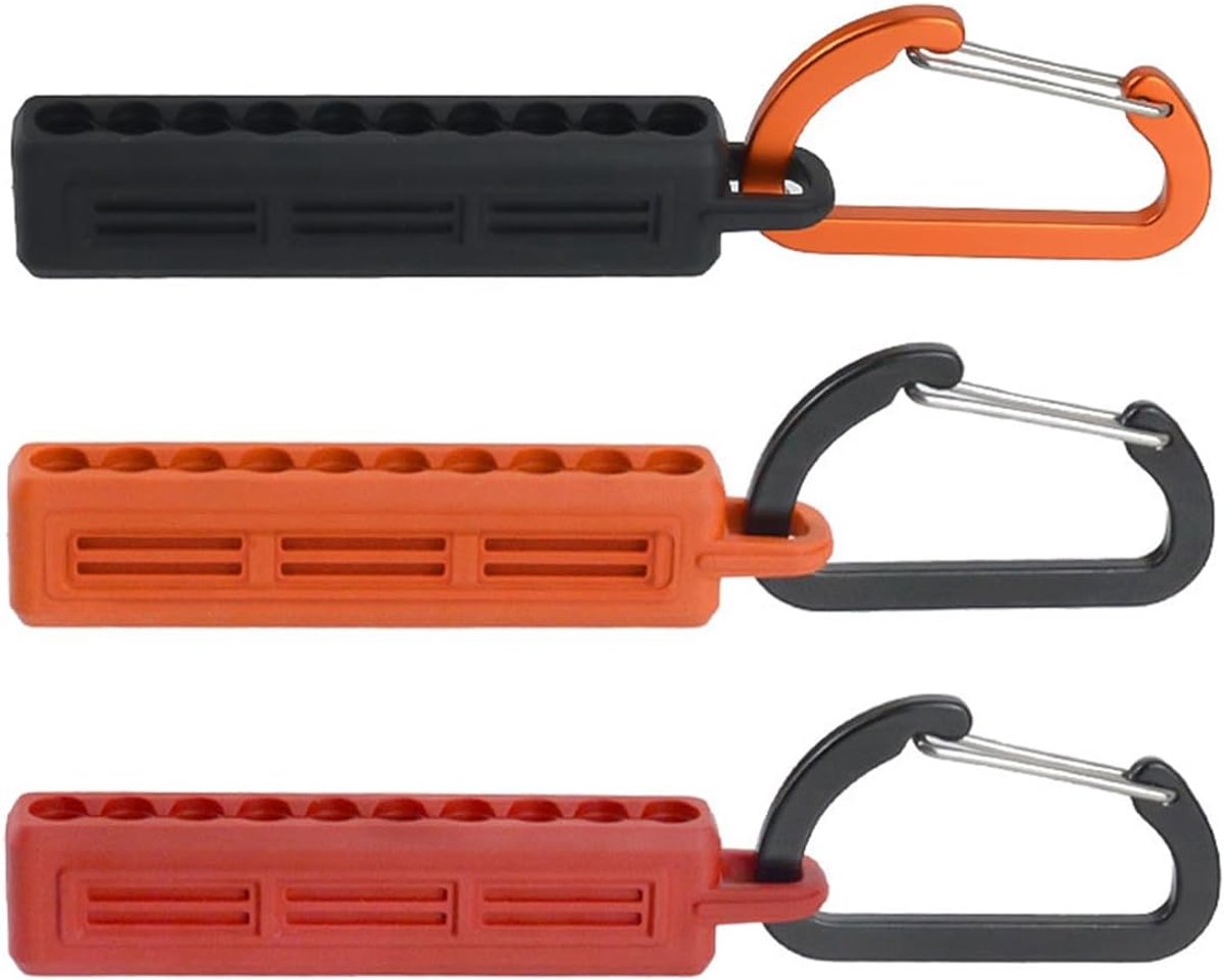 Schroefbit organizer 10 gaten - rail type met karabiner - voor 1/4 inch bits - snel overzicht en toegang - ShopVlot