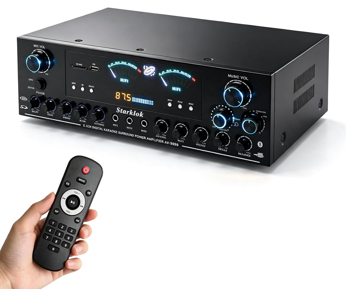 5.1 Bluetooth HiFi stereo versterker - met afstandsbediening - USB-weergave - ideaal voor thuisbioscoop - ShopVlot