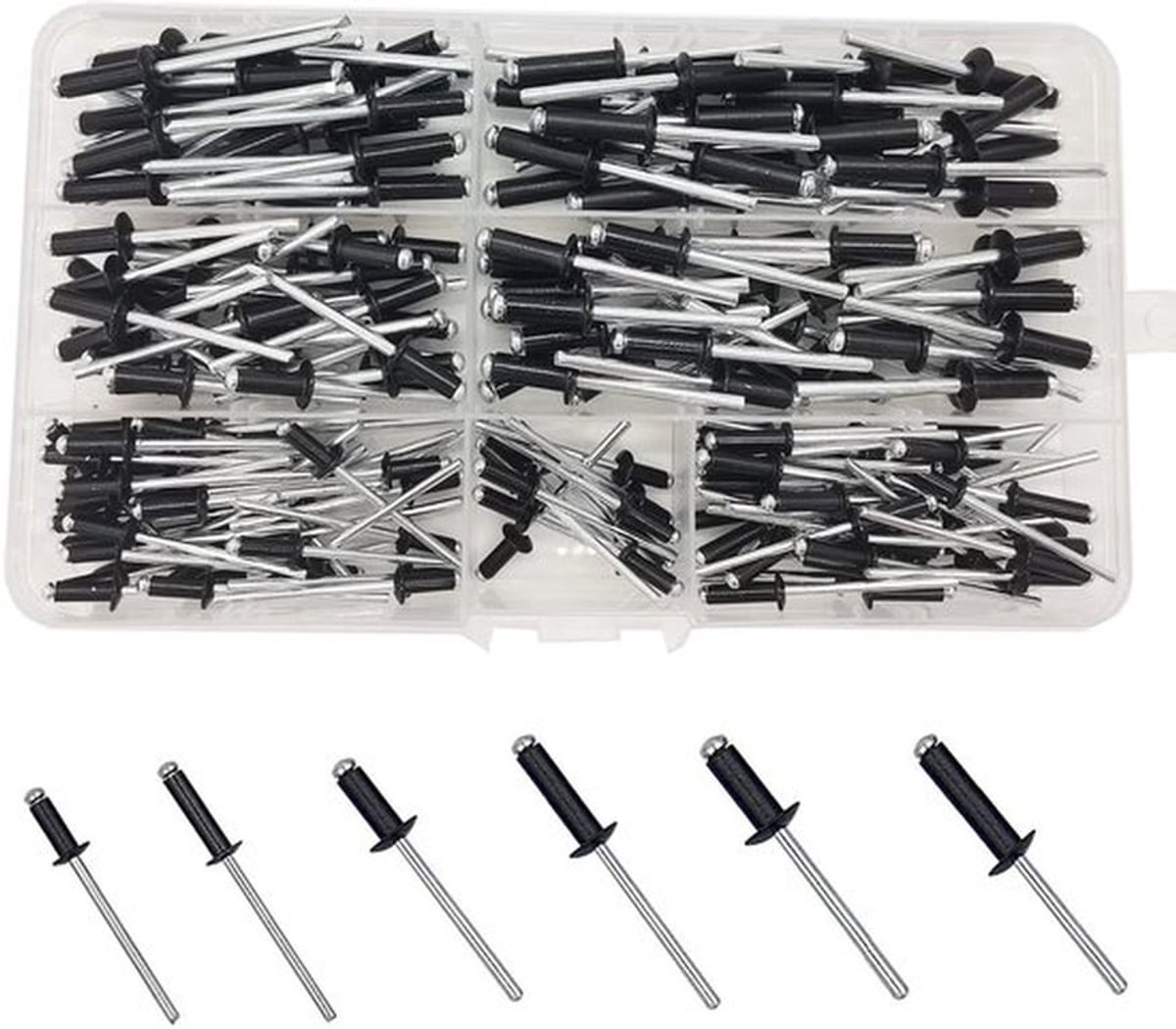 Blinde Klinknagels 200 Stuks - Aluminiumlegering - Klinknagel Assortiment - Corrosiebestendig - Maten 3.2/4.0/5.0 mm - Stevige Doos