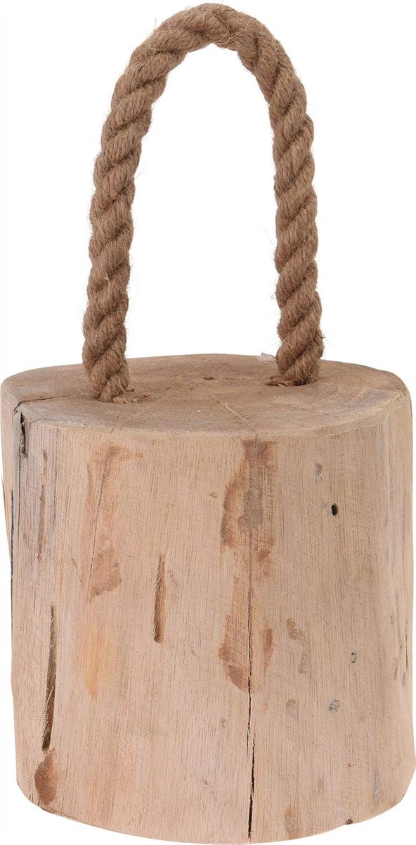 Deurstopper met Touw - Teakhout - Stijlvol en Functioneel - Voorkom Dichtvallen - ShopVlot