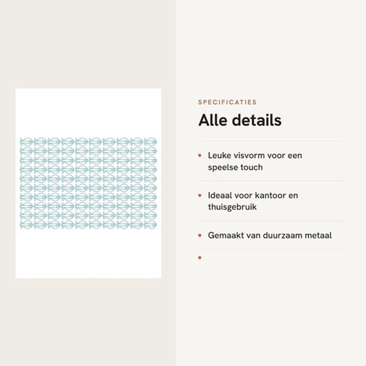 Papierclip Visvorm - 100 Stuks - Leuk Kantoor Organiseren - Draagbaar - Antislip - Schattig Ontwerp - Paperclips