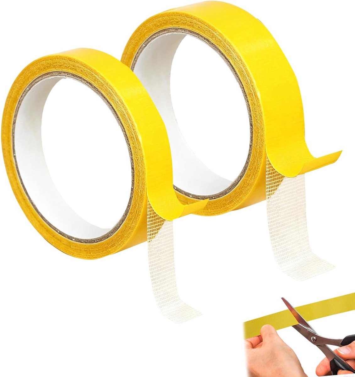 Dubbelzijdig textieltape 2cm x 10m en 1cm x 10m - zelfklevend stoffen tape - sterke textiel reparatie - ShopVlot