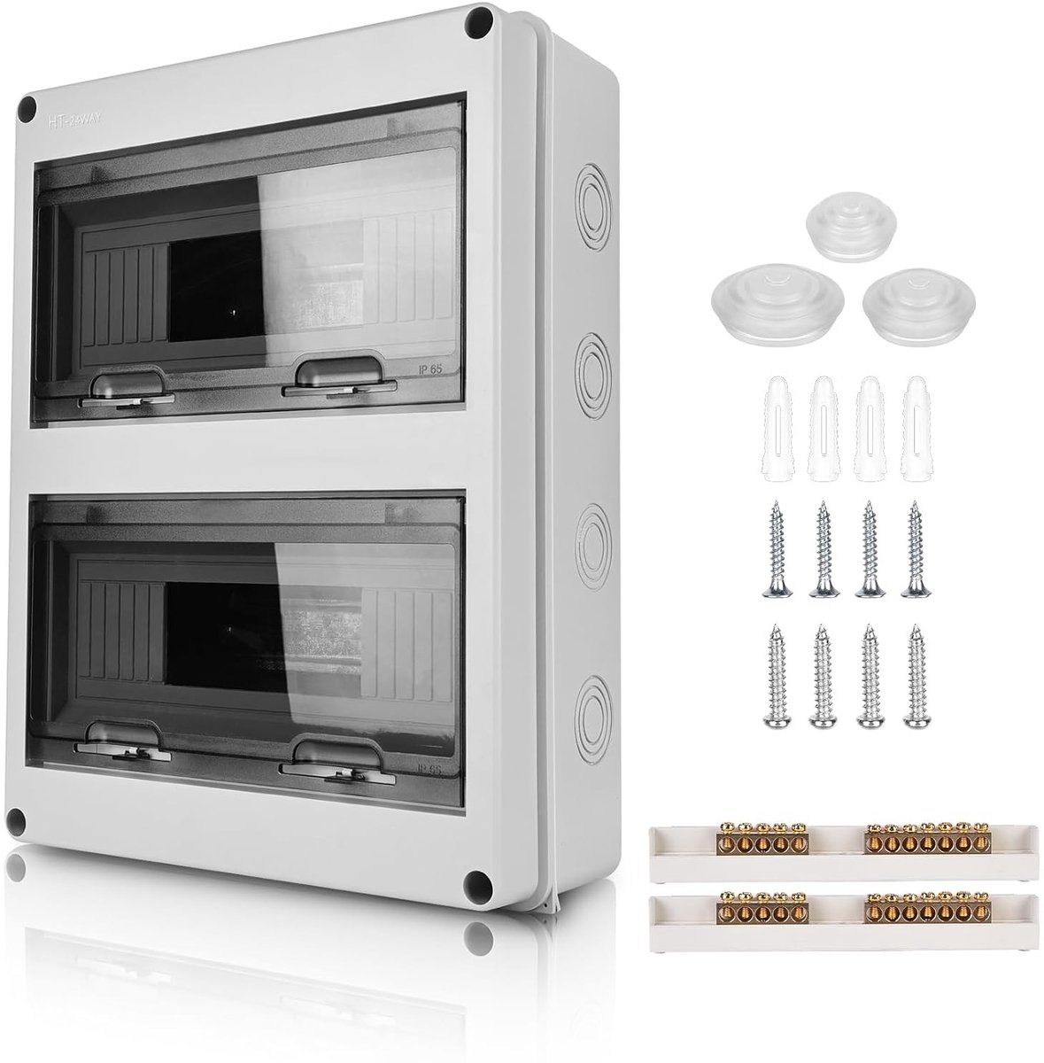Buitenwaterdichte schakelkast - IP65, 24 modules - Robuust ABS materiaal - Ideaal voor buitengebruik - ShopVlot