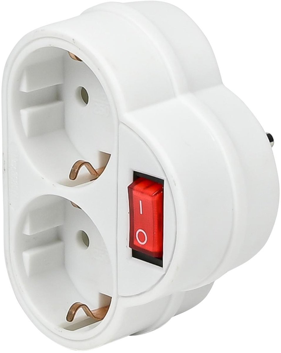 Dubbel stopcontact Geschikt voor stroomonderbreker - 3500 watt
