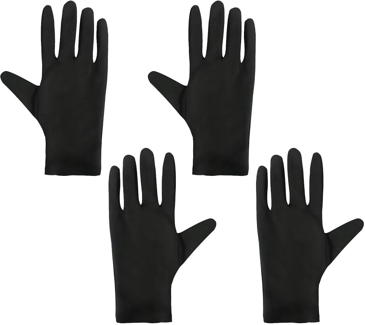 Katoenen handschoenen 2 paar - zwarte stof - huidvriendelijk - ideaal voor handverzorging - ShopVlot