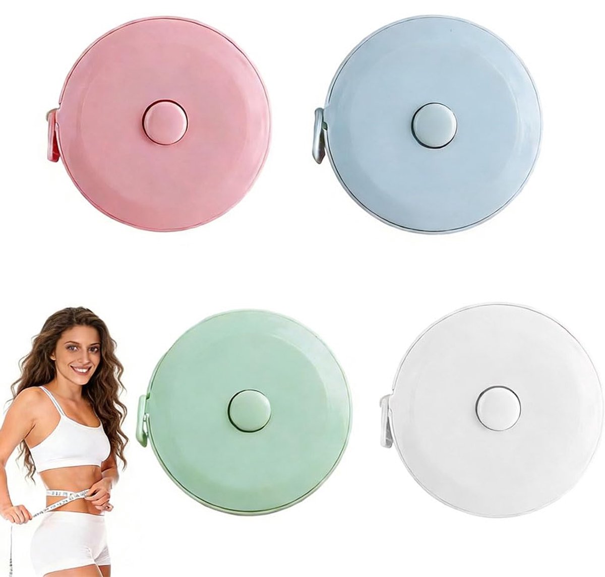 Meetlint 2m - 4 stuks - Retractable - Voor lichaamsmetingen en kleding - ShopVlot