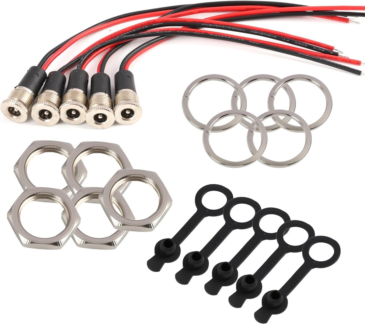 DC Socket 5.5 x 2.5mm - met 15cm kabel - IP68 waterdicht - geschikt voor 12V toepassingen - ShopVlot