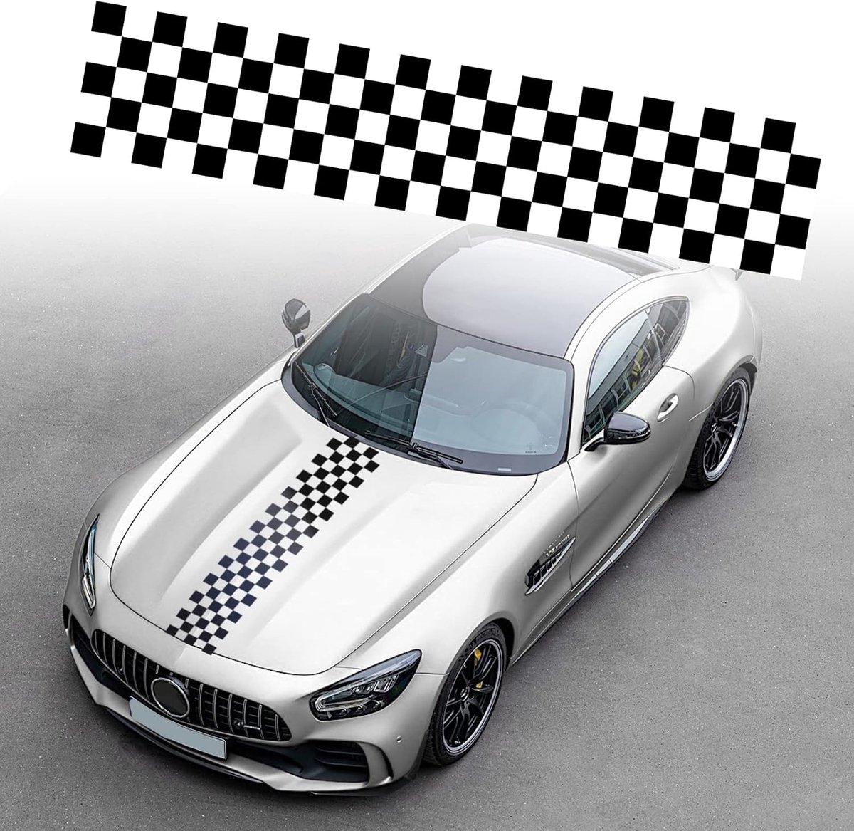 Autosticker hood stripes - zwart vinyl - sportieve uitstraling - geef je auto een unieke look - ShopVlot