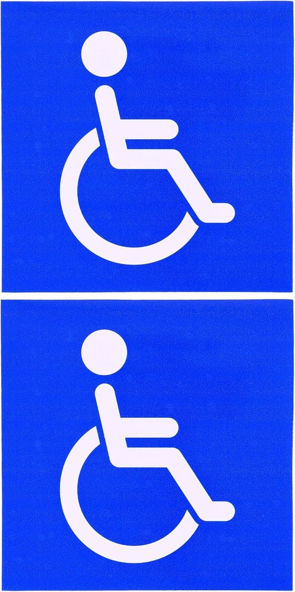 Rolstoelstickers set van 2 - 12 x 12 cm - zelfklevend vinyl - weerbestendig voor auto of muur - ShopVlot
