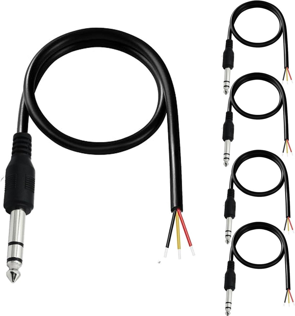Audio kabel 6.35mm - TRS naar blote draad - 0.5M - reparatie microfoon en luidspreker - ShopVlot