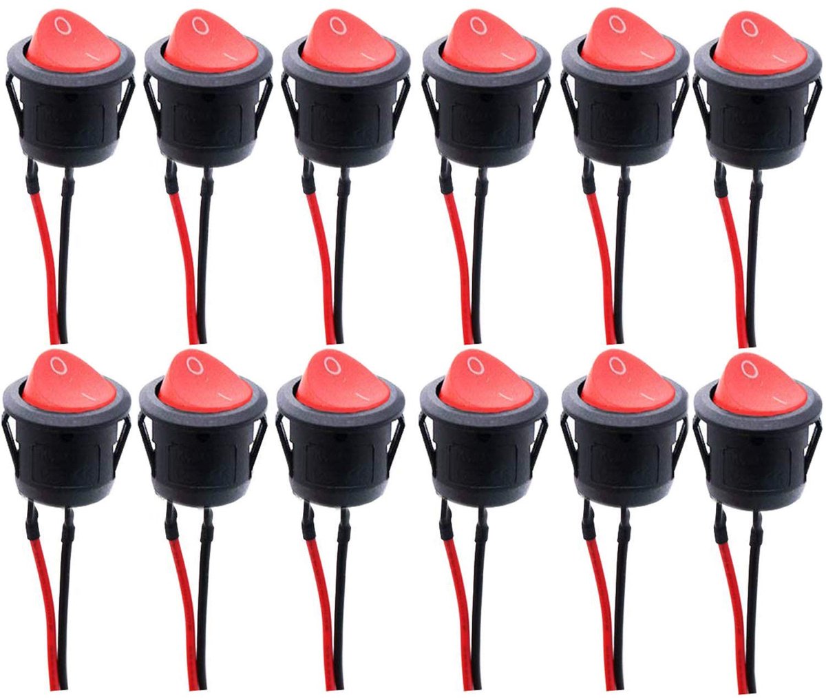 Rond schakelaartje AC 6A/125V - Rocker switch - 2-polig - Geschikt voor auto en vrachtwagen - ShopVlot