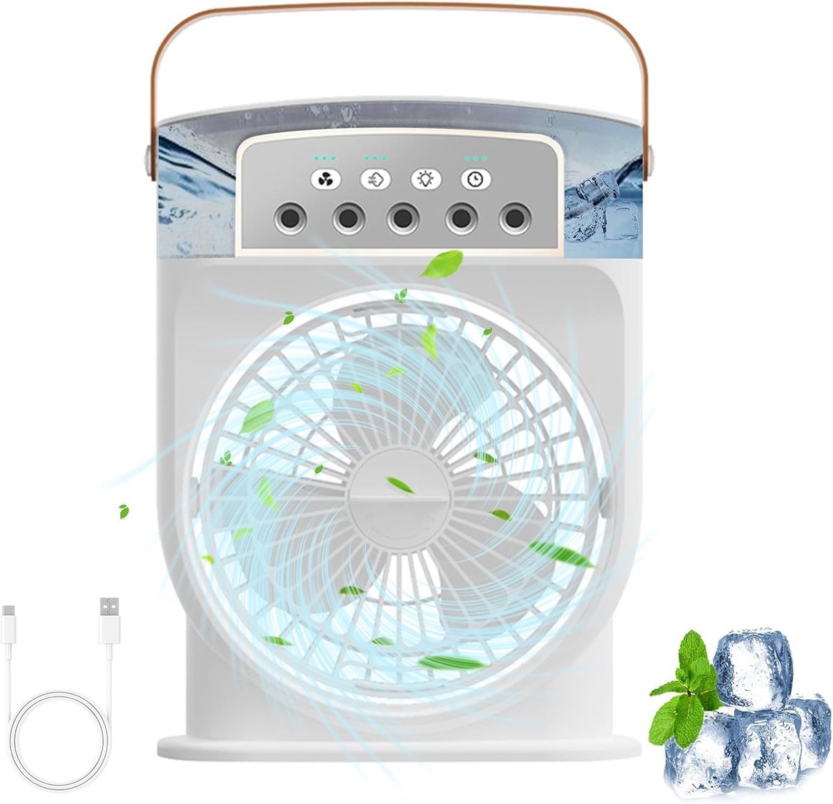 Mobiele Airconditioning Ventilator - 4-in-1 Mini Koelventilator - Water Mist Spray - Verkoeling voor Thuis - ShopVlot