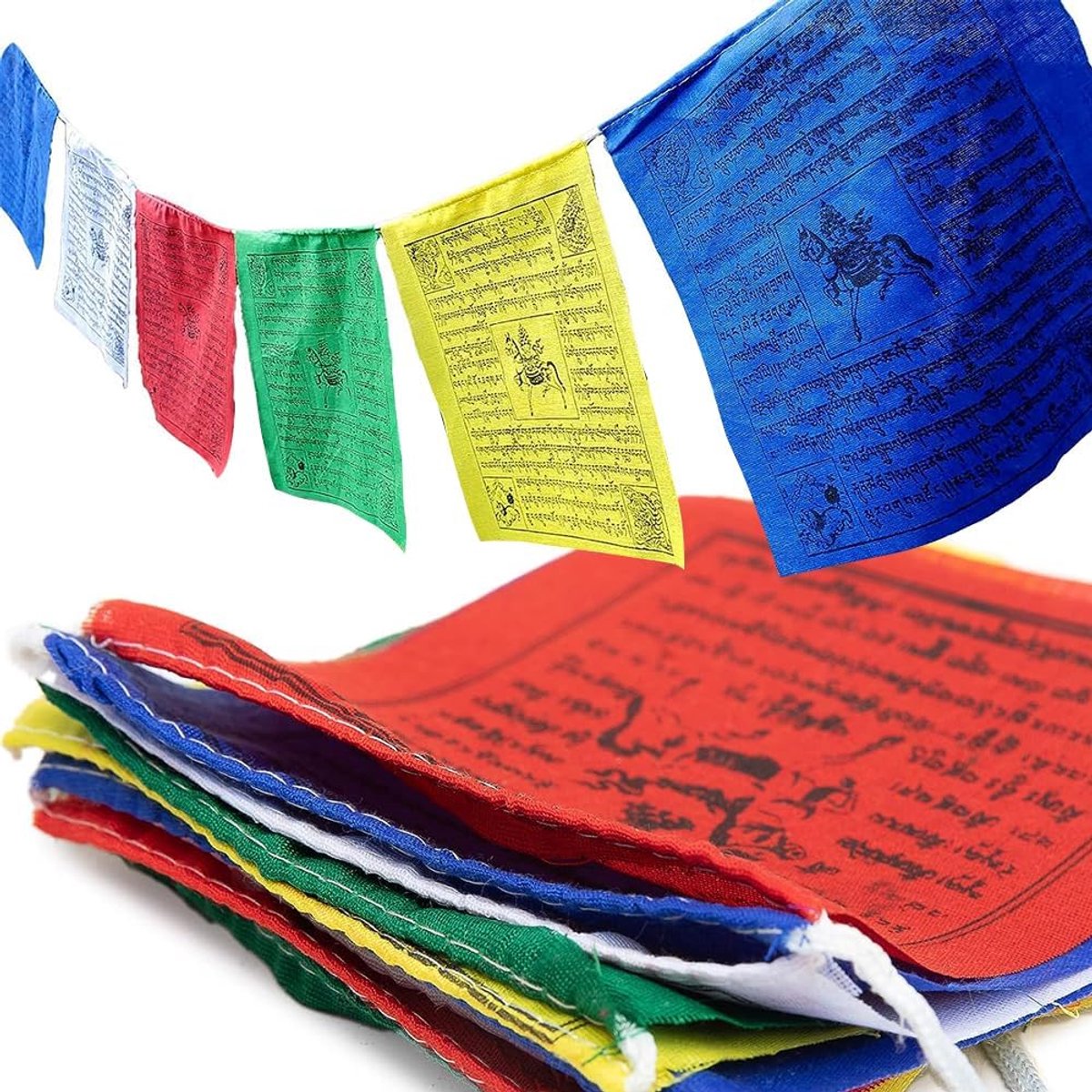 Tibetaanse gebedsvlaggen 5m - 20 pagina's - hoogwaardig materiaal - voor meditatie en decoratie - ShopVlot