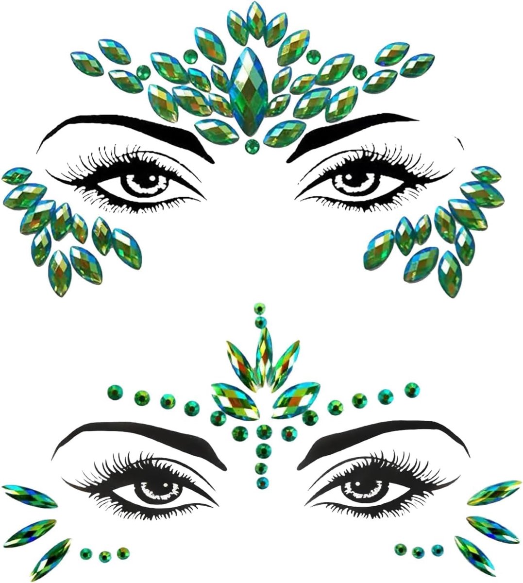 Face Rhinestones - 1 stuk - glanzend - voor unieke gezichtversiering - ShopVlot