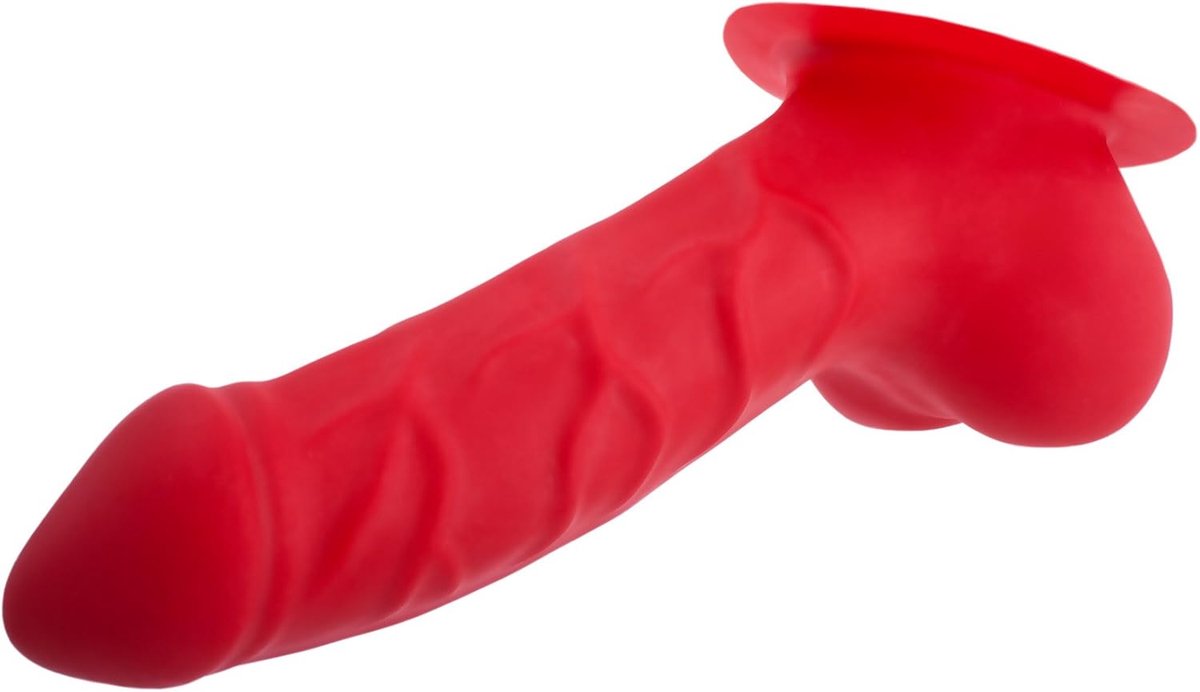 Latex sleeve 15 cm - rood met basisplaat - anatomisch gevormd - voor optimale stimulatie - ShopVlot