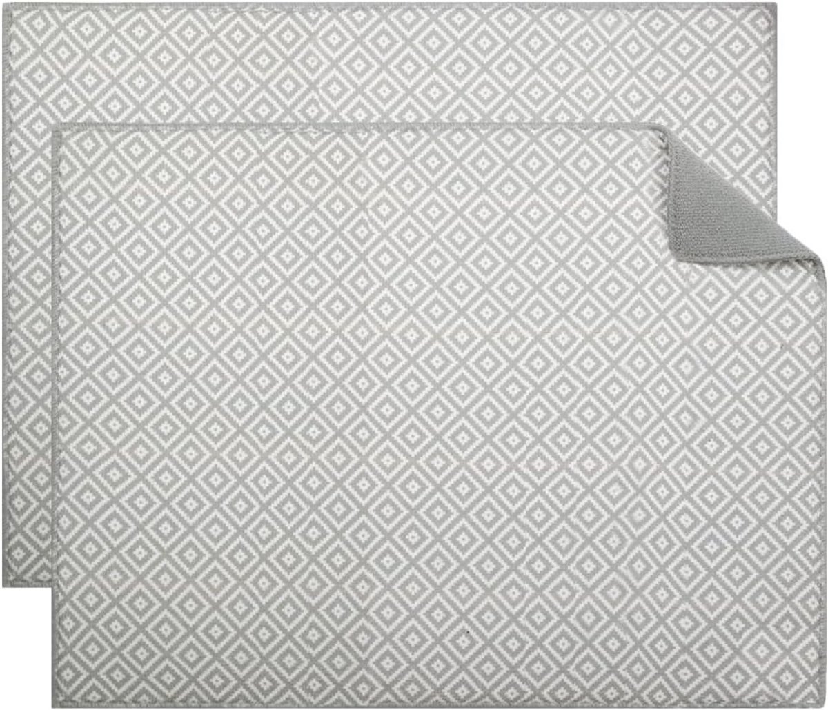 Microvezel Afdruipmat - Grijs - 50 x 38 cm - Sneldrogende Keukenmat - Voor Servies en Keukengerei