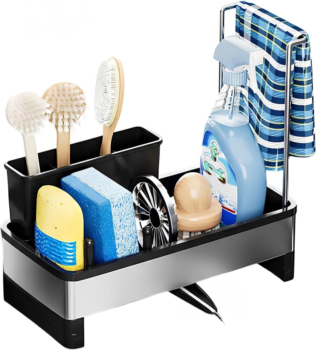 Spoelbakorganizer met automatische lediging - sneldrogend - hygiënisch opbergen - ideaal voor sponzen en keukendoeken - ShopVlot