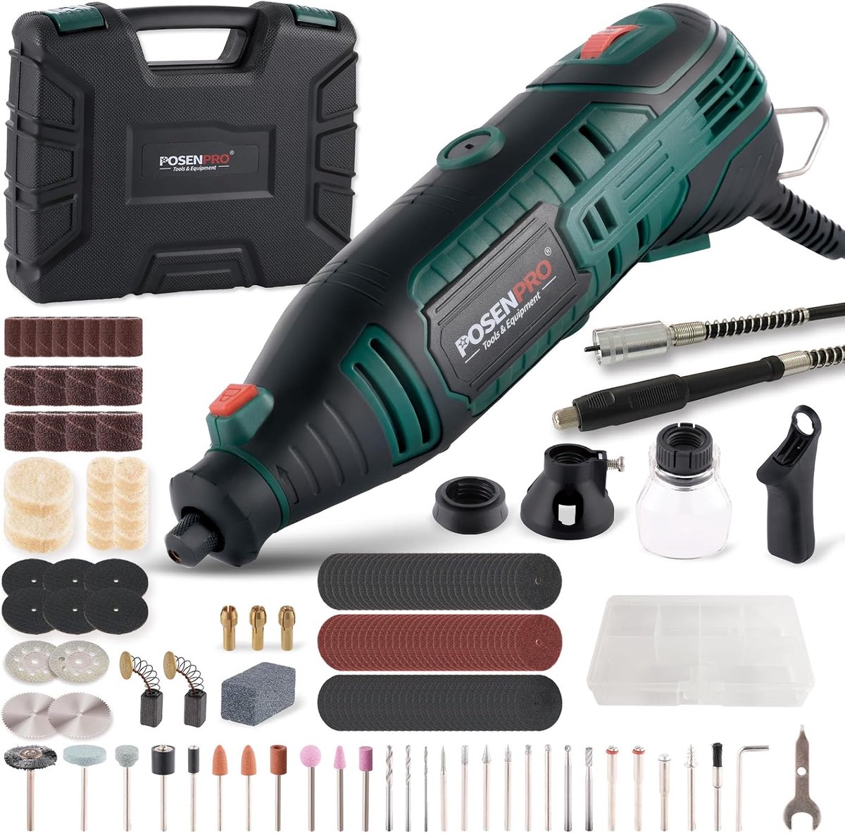 POSENPRO Multifunctioneel Gereedschap 160W 165-delig met Flexibele As - ShopVlot