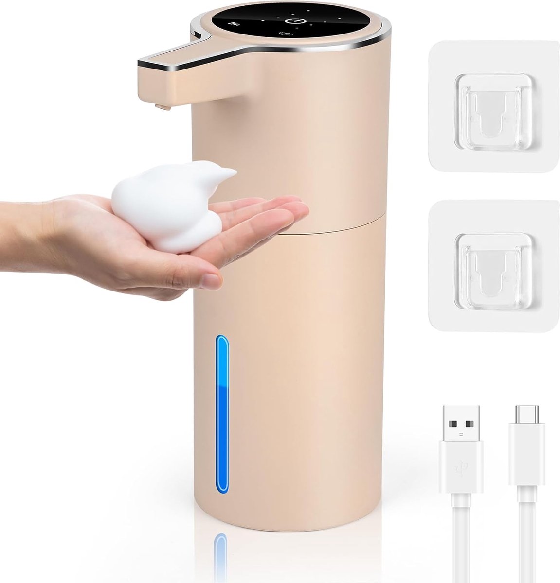 Automatic Soap Dispenser, 420 ml, Wall Soap Dispenser, Dish Detergent Dispenser with Infrared Sensor, Rechargeable by - ShopVlot
