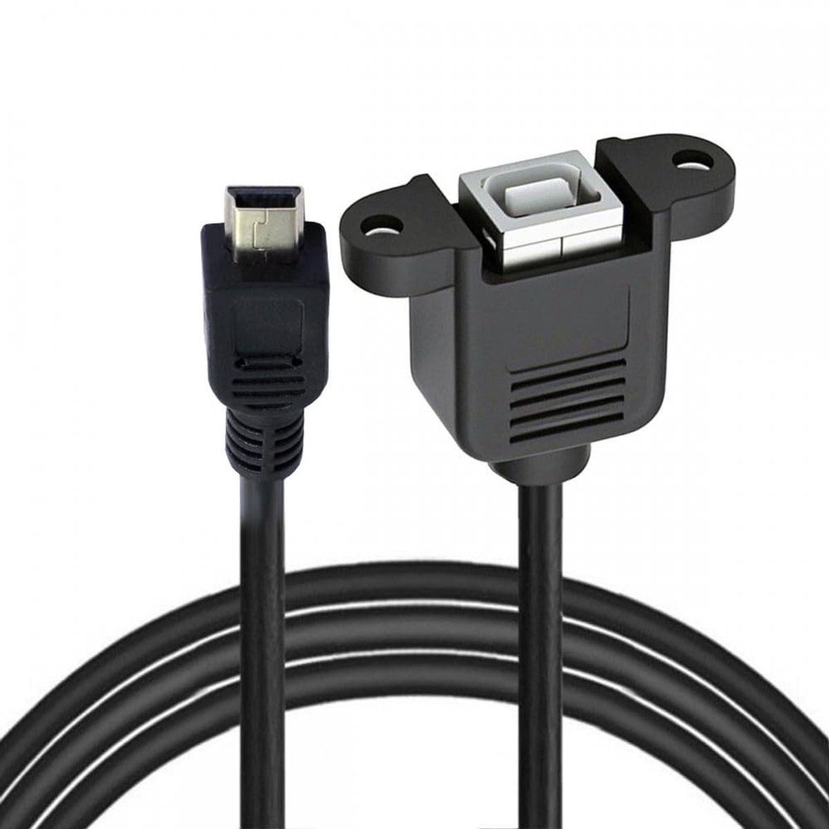 CY - Cable Mini USB B Type 5 Pin Male to USB 2.0 B Type Female Data Cable with M3 Nuts Panel Mount Type - ShopVlot