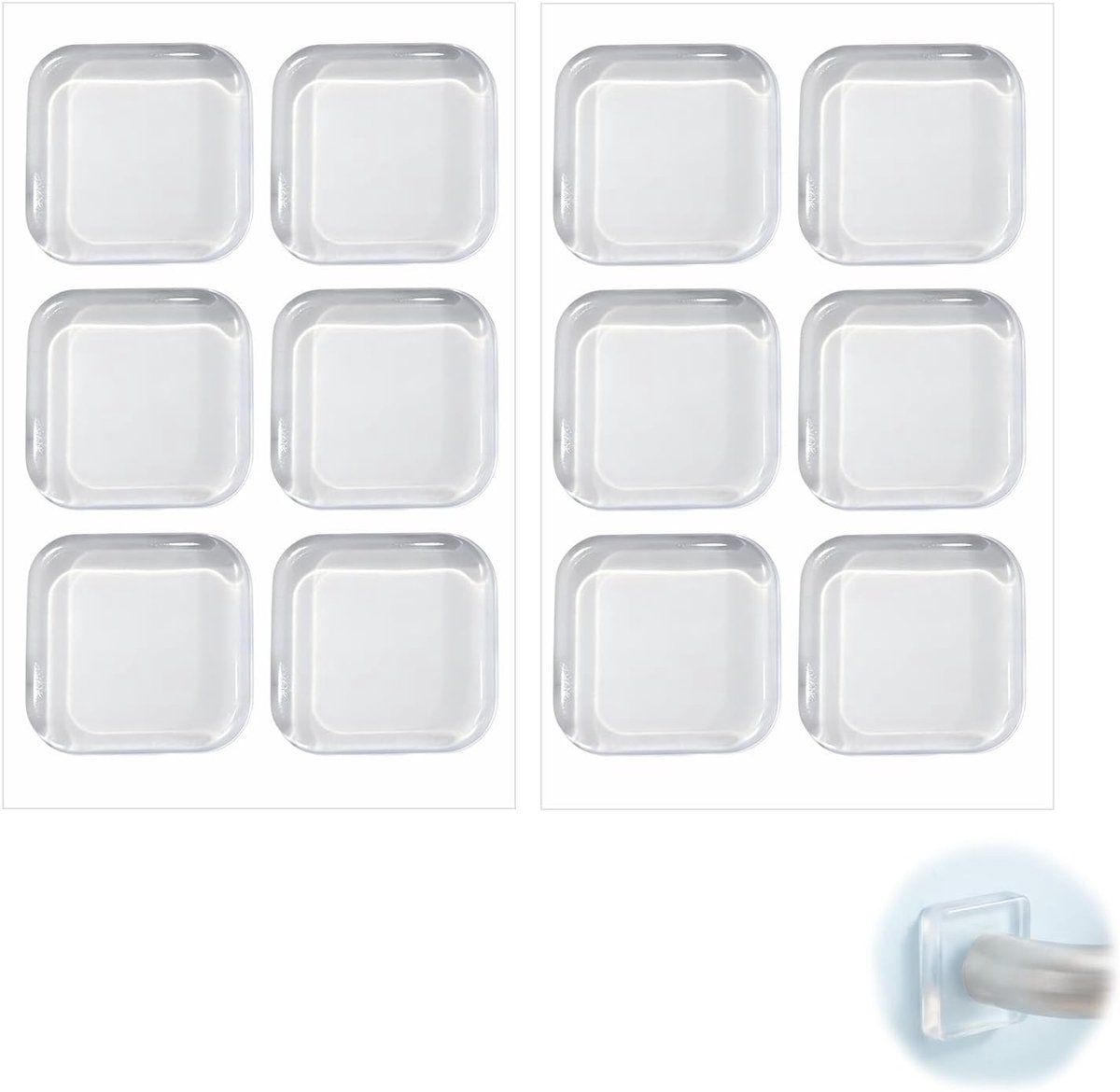 12 rubberen buffers, 4 x 1 cm, zelfklevend, transparant, deurstopper - ShopVlot