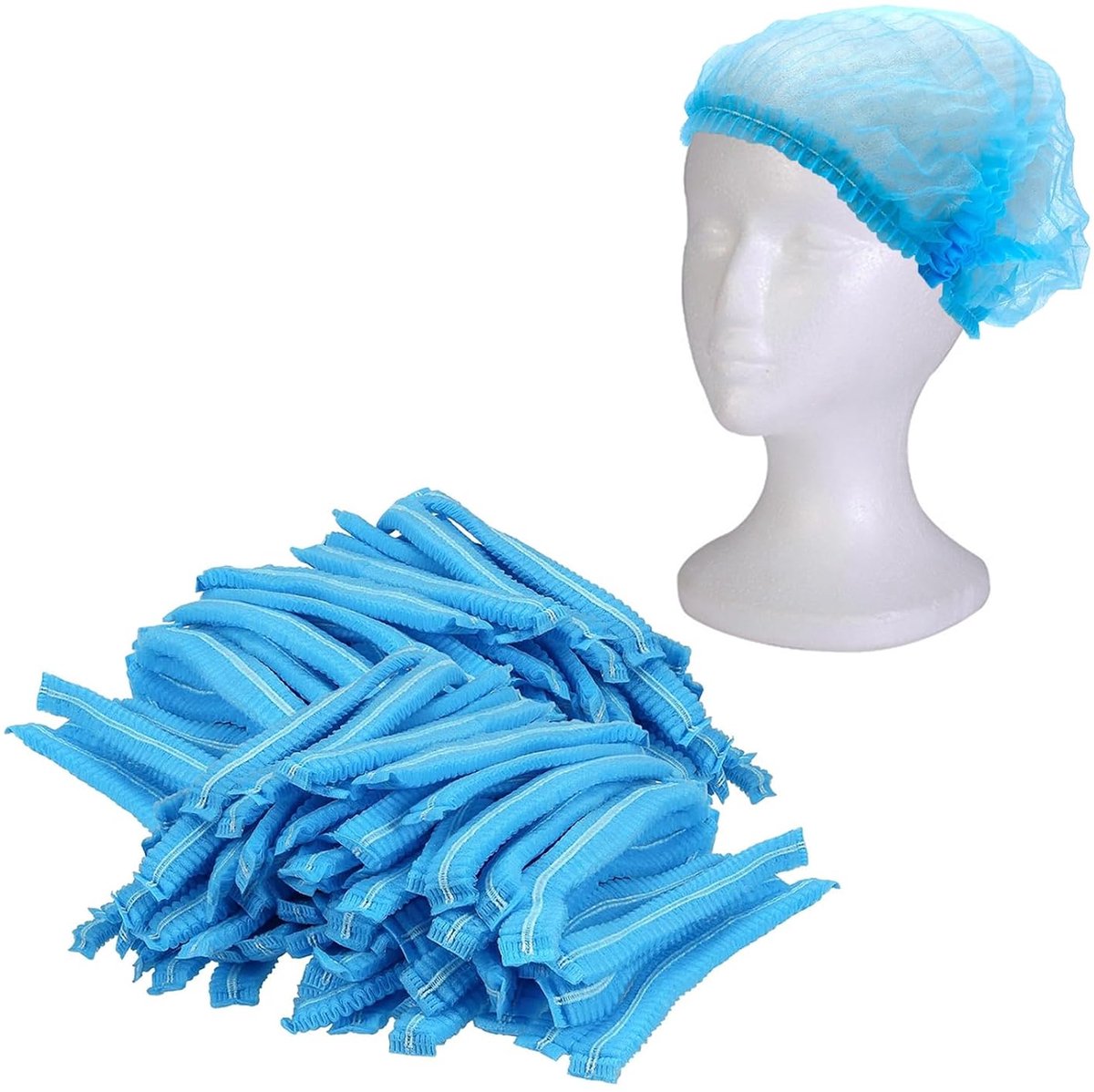 400pcs Disposable Mob Caps Disposable Elastic Hair Net Disposable Beret Caps with Double Elastic Band for Gastronomy - ShopVlot