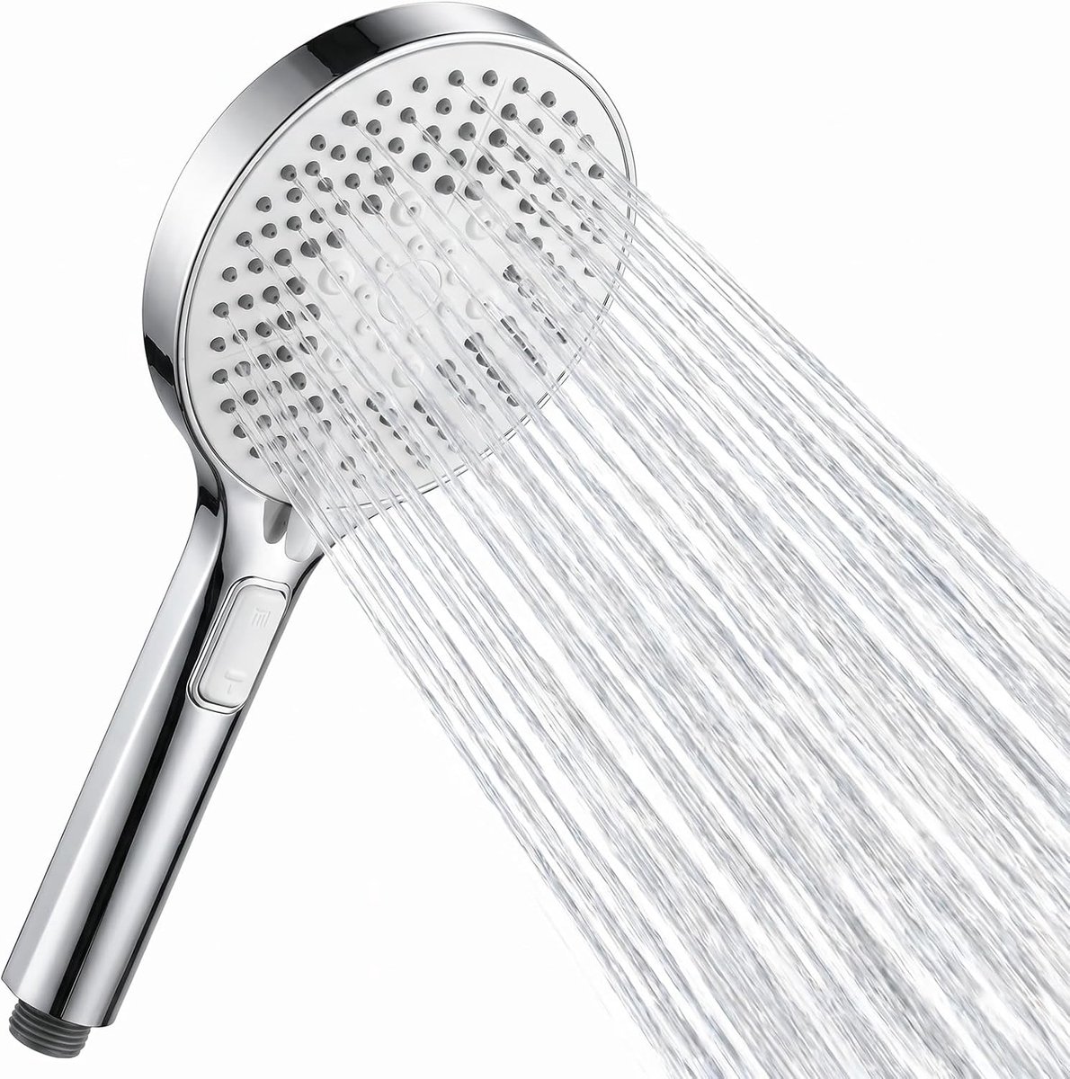 Zilveren douchekop, 5 sproeimodi, hogedruk-handdouche, krachtige douche voor lage waterdruk, universele - ShopVlot