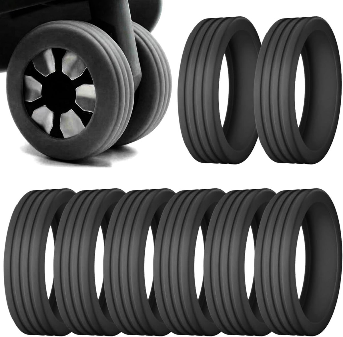 SnelShoppen - Luggage Wheel Covers, Siliconen Zachte Bescherming Cover, Cabin Bagage, Koffer, Wielen Bescherming, Bagage Rol Cover voor de Meeste Cabi