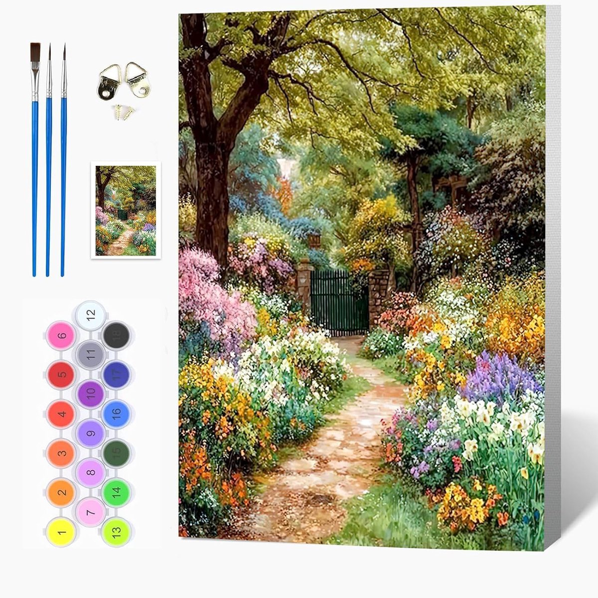 Auremi DIY Natuur Verf op Nummers voor Volwassenen Kinderen-Landschap Canvas Olieverfschilderij Kit voor Volwassenen - ShopVlot