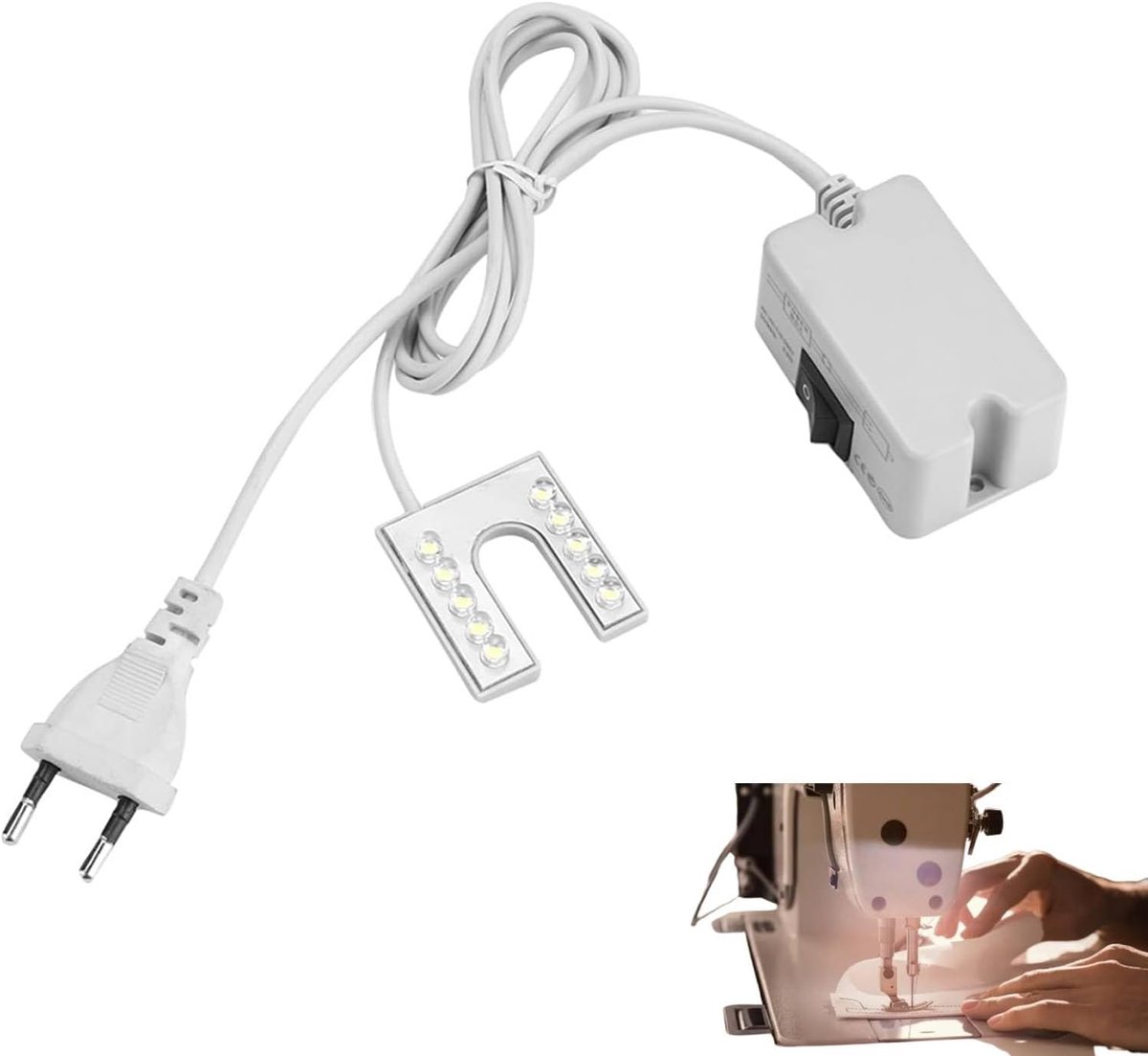 Naaimachinelicht, LED-lichtzwanenhalswerklamp met magnetische voet Flexibel werkbanklicht voor naaimachine - ShopVlot