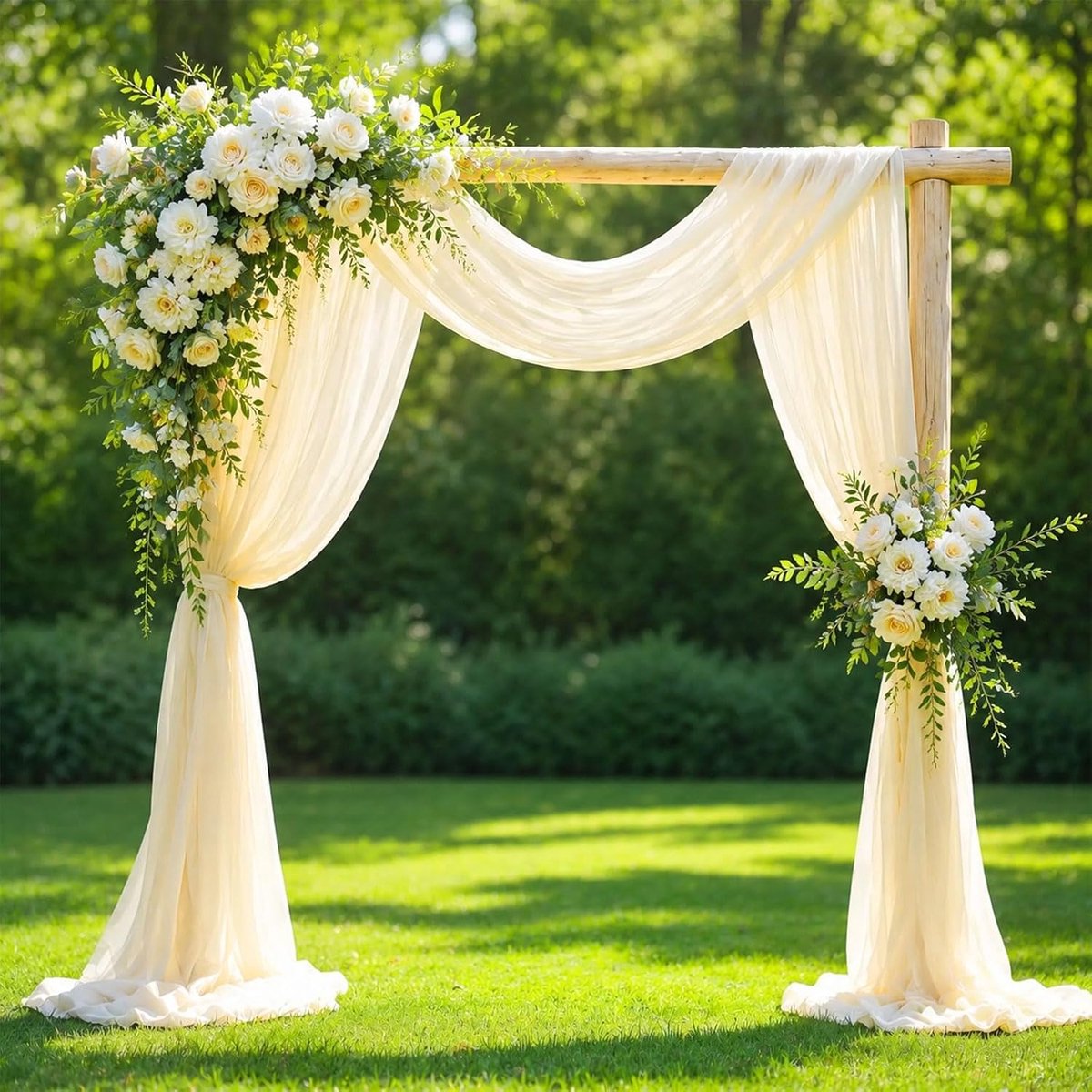 Beige Tulle Fabric 6m x 2.46ft, Soft Tulle Fabric for Decorating, Wedding Arch Curtains, Beige Tulle Skirt Table - ShopVlot