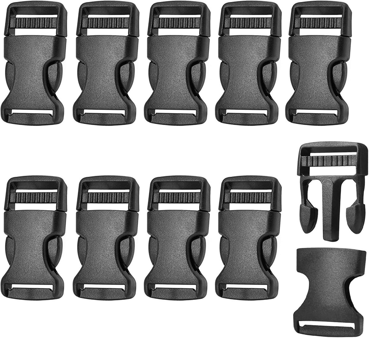 10 Pieces Snap Closure, Side Squeeze Buckle Replacement Buckle Plastic Buckle for Belt Strap, in Black, Buckle Repair - ShopVlot