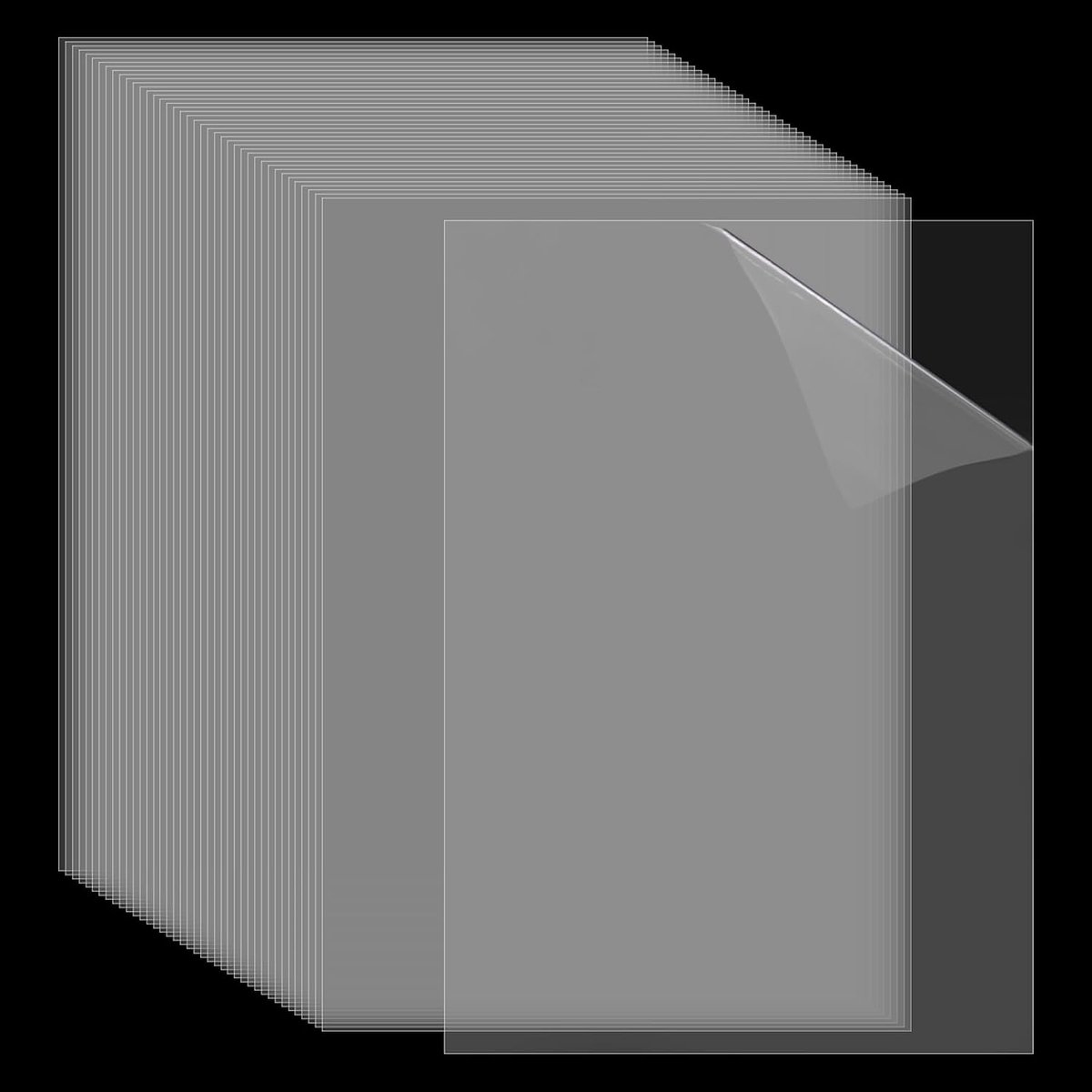 Pack of 40 A4 Plastic Panels, 297 x 210 x 0.2 mm, Plastic Panels, Acrylic Glass, PVC, Acrylic Sheet, Transparent - ShopVlot