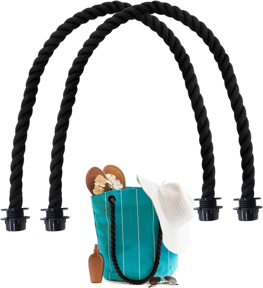 Pack of 2 Rope Handles, Pocket Handles, 65 cm, Cotton Handbags Handbags, Shoulder Bags - ShopVlot